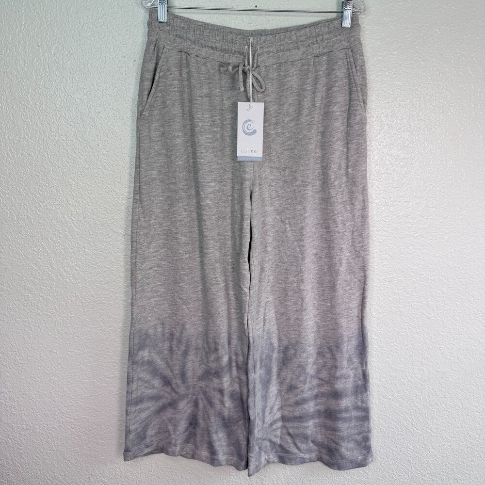 Johnny Was CALME Pants Women XL Mihu Wide Leg Tie Dye Comfy Cozy Lounge Crop NEW